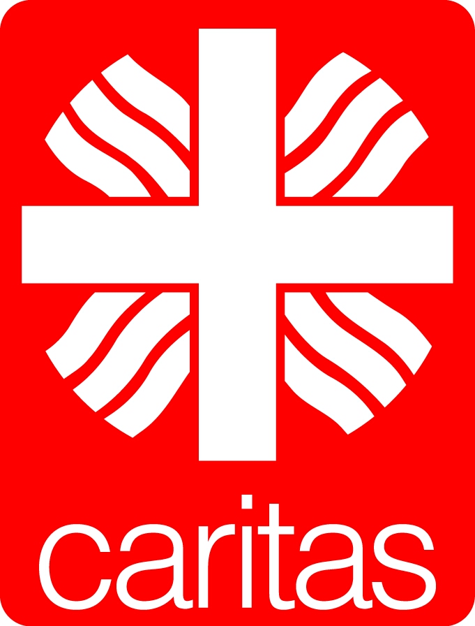 Man sieht das Logo der Caritas